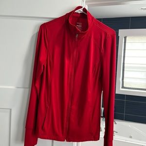 Danskin dri fit full zip red medium semi fitted